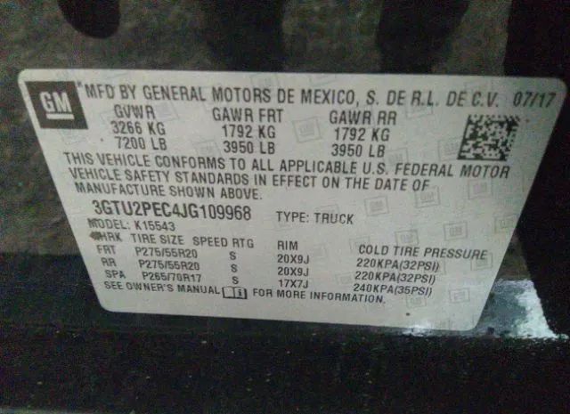 Photo 8 VIN: 3GTU2PEC4JG109968 - GMC SIERRA 1500 