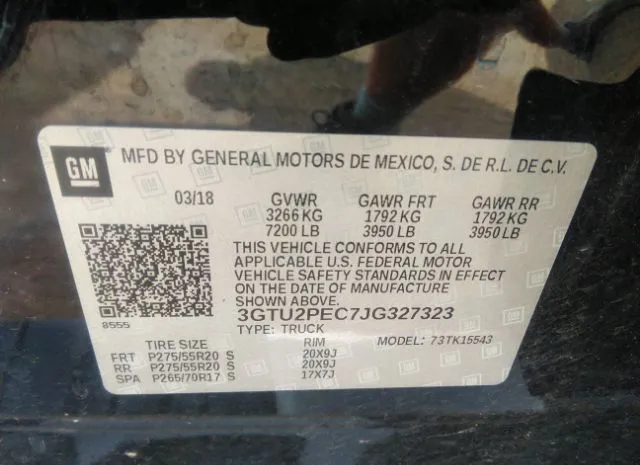 Photo 8 VIN: 3GTU2PEC7JG327323 - GMC SIERRA 1500 