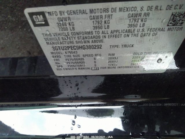 Photo 8 VIN: 3GTU2PEC9HG380292 - GMC SIERRA 1500 