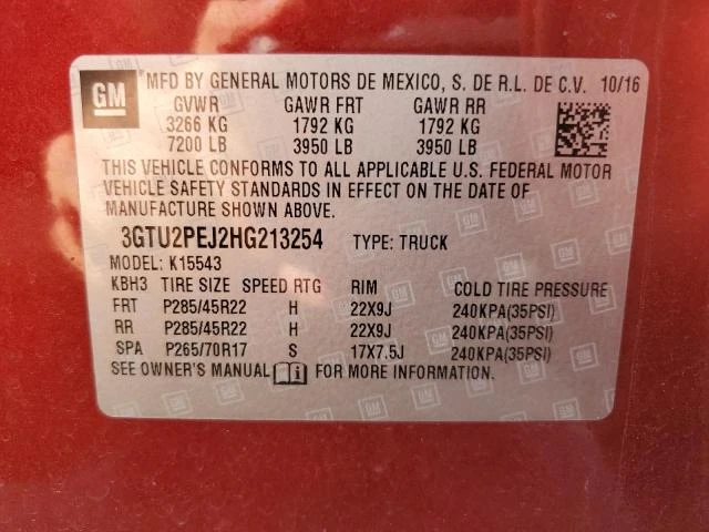 Photo 11 VIN: 3GTU2PEJ2HG213254 - GMC SIERRA K15 