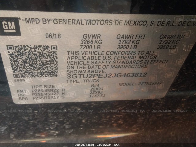 Photo 8 VIN: 3GTU2PEJ2JG463812 - GMC SIERRA 1500 