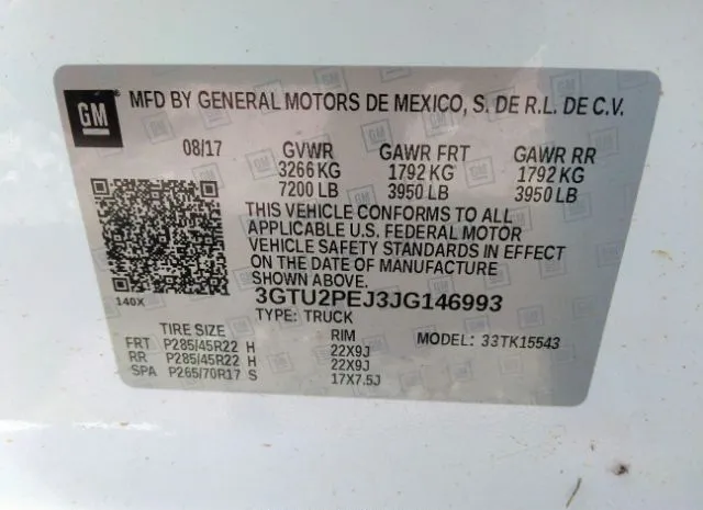 Photo 8 VIN: 3GTU2PEJ3JG146993 - GMC SIERRA 1500 