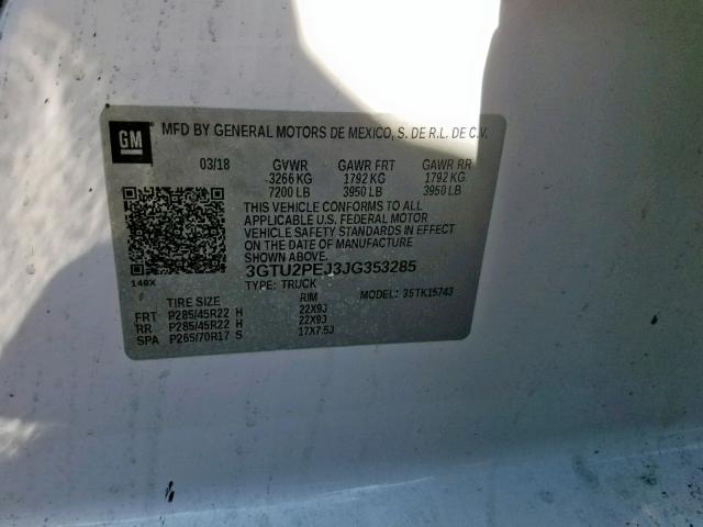 Photo 9 VIN: 3GTU2PEJ3JG353285 - GMC SIERRA K15 