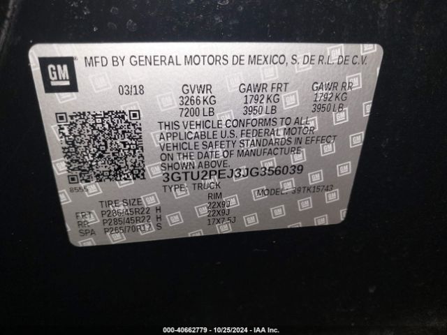 Photo 8 VIN: 3GTU2PEJ3JG356039 - GMC SIERRA 