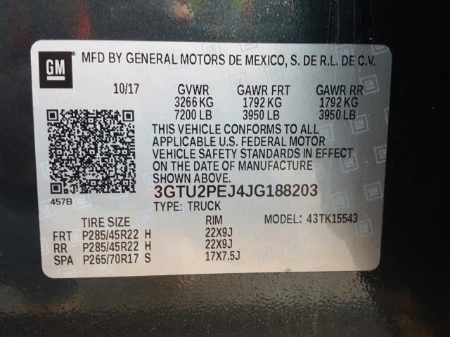 Photo 9 VIN: 3GTU2PEJ4JG188203 - GMC SIERRA K15 