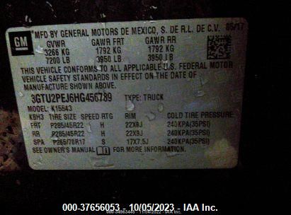 Photo 8 VIN: 3GTU2PEJ6HG456789 - GMC SIERRA 