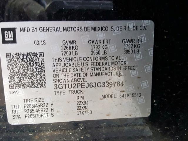 Photo 9 VIN: 3GTU2PEJ6JG339784 - GMC SIERRA K15 