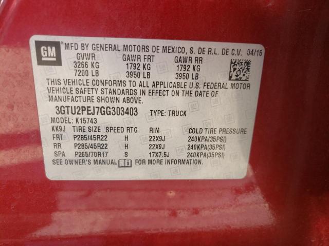 Photo 9 VIN: 3GTU2PEJ7GG303403 - GMC SIERRA K15 