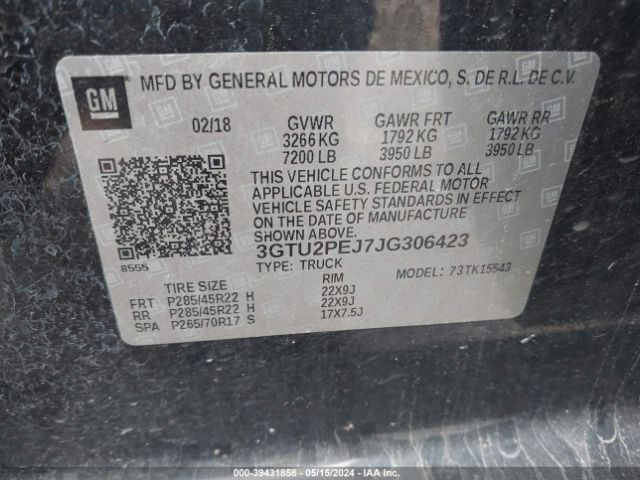 Photo 8 VIN: 3GTU2PEJ7JG306423 - GMC SIERRA 1500 