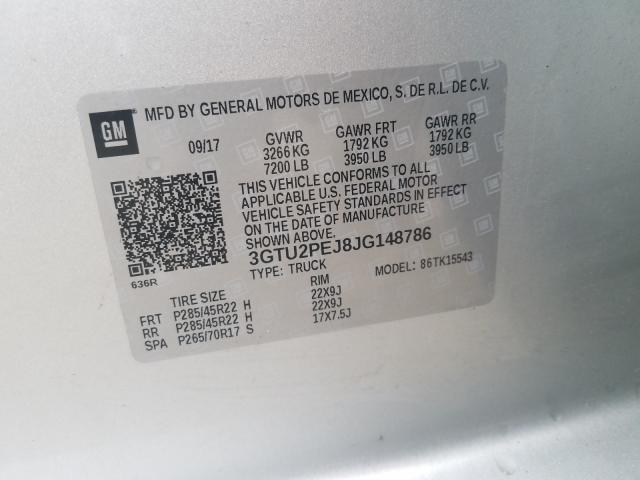 Photo 9 VIN: 3GTU2PEJ8JG148786 - GMC SIERRA K15 