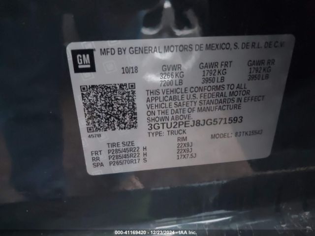 Photo 8 VIN: 3GTU2PEJ8JG571593 - GMC SIERRA 