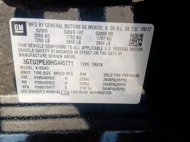 Photo 9 VIN: 3GTU2PEJ9HG445771 - GMC SIERRA K15 