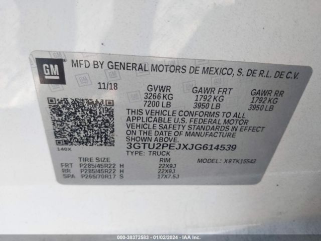 Photo 8 VIN: 3GTU2PEJXJG614539 - GMC SIERRA 1500 