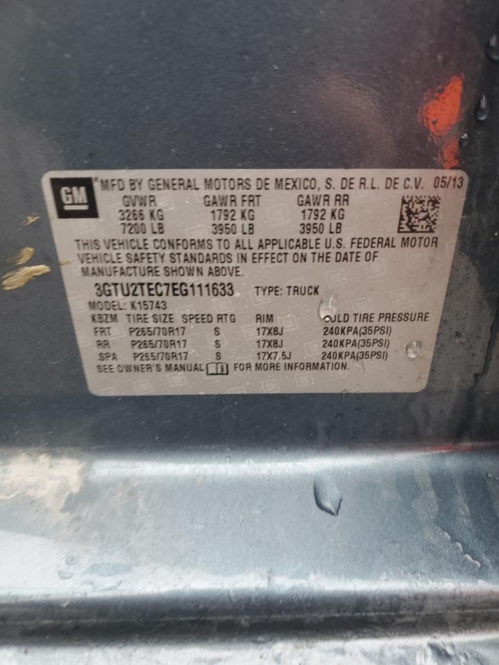 Photo 11 VIN: 3GTU2TEC7EG111633 - GMC SIERRA 