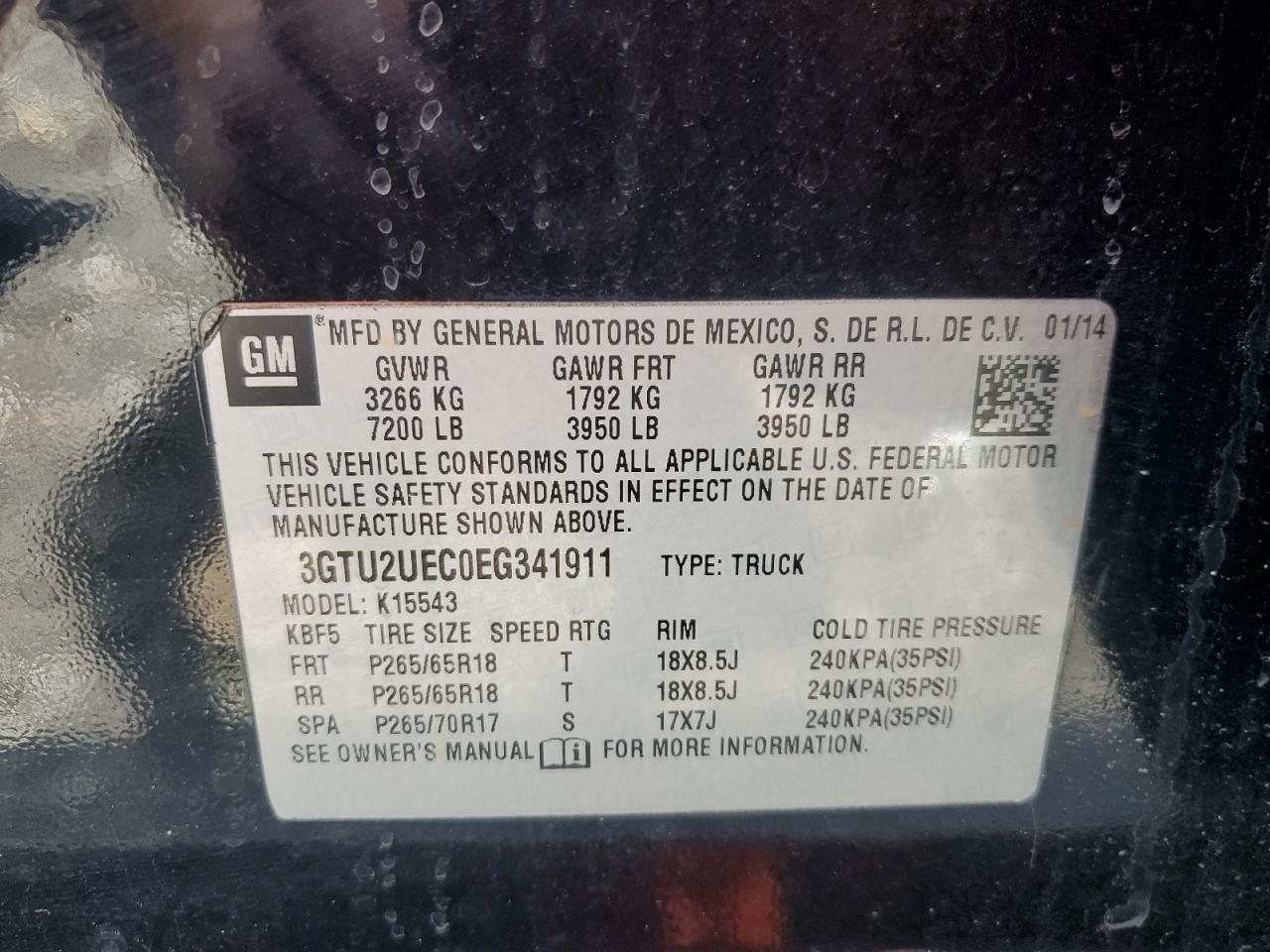 Photo 11 VIN: 3GTU2UEC0EG341911 - GMC SIERRA 