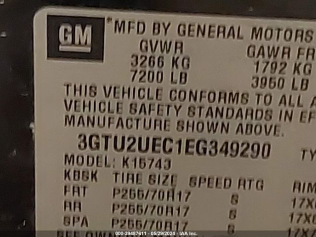 Photo 8 VIN: 3GTU2UEC1EG349290 - GMC SIERRA 