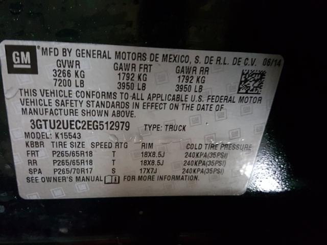 Photo 9 VIN: 3GTU2UEC2EG412979 - GMC SIERRA K15 