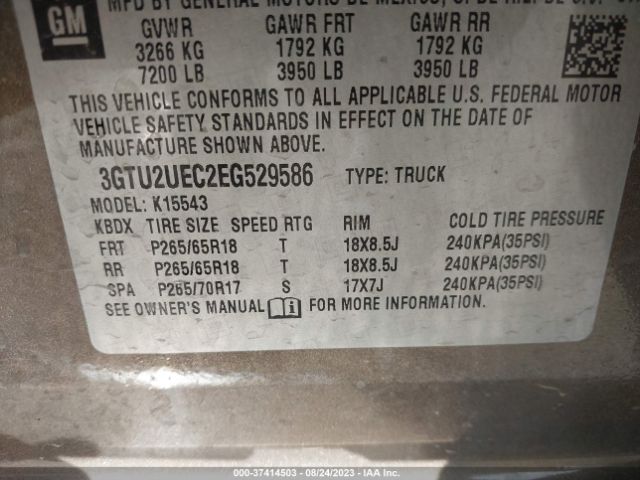 Photo 8 VIN: 3GTU2UEC2EG529586 - GMC SIERRA 1500 