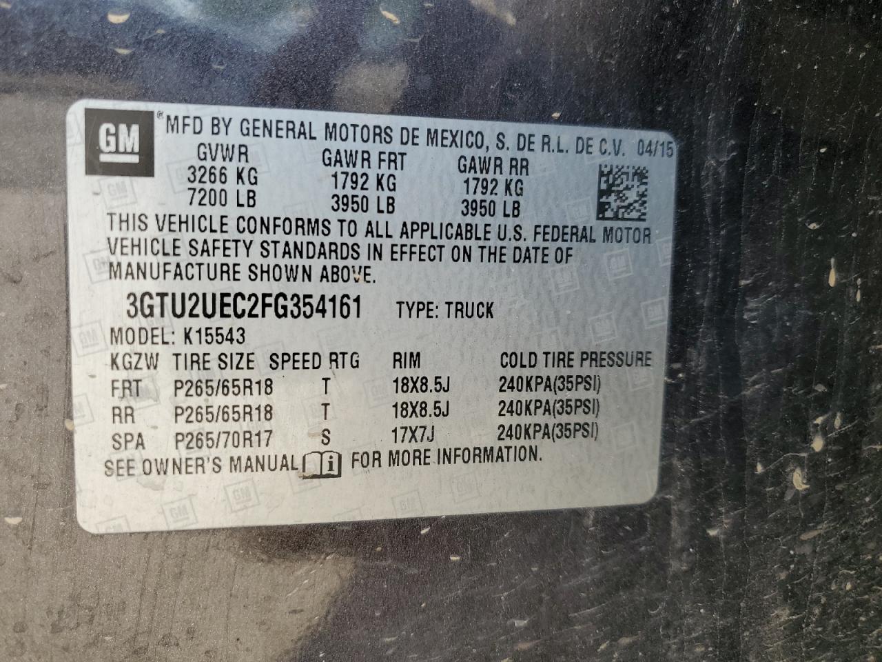 Photo 11 VIN: 3GTU2UEC2FG354161 - GMC SIERRA 