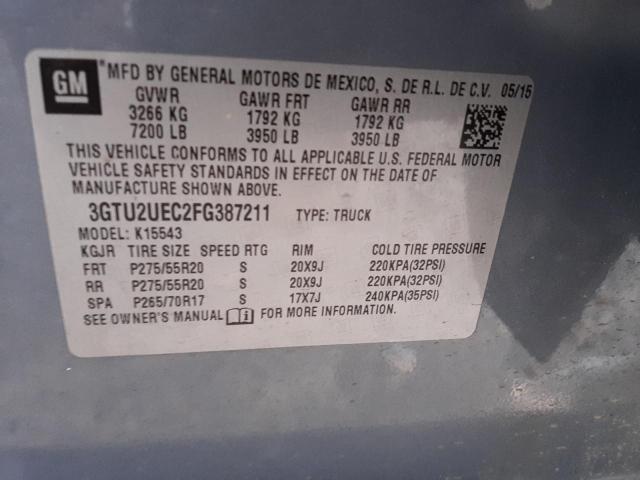 Photo 9 VIN: 3GTU2UEC2FG387211 - GMC SIERRA K15 