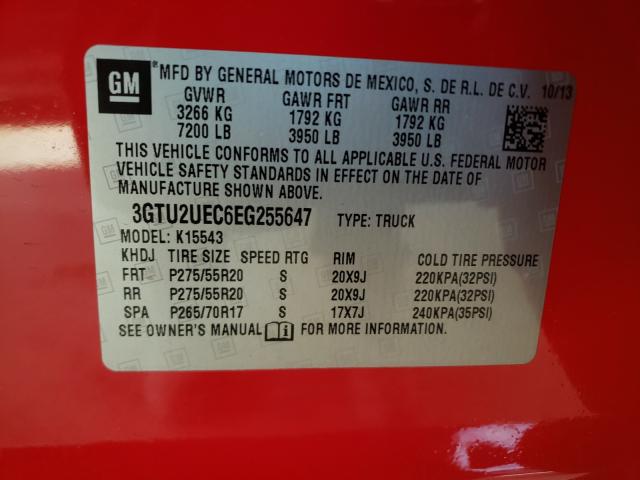 Photo 9 VIN: 3GTU2UEC6EG255647 - GMC SIERRA K15 