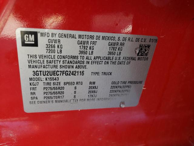 Photo 12 VIN: 3GTU2UEC7FG242116 - GMC SIERRA 