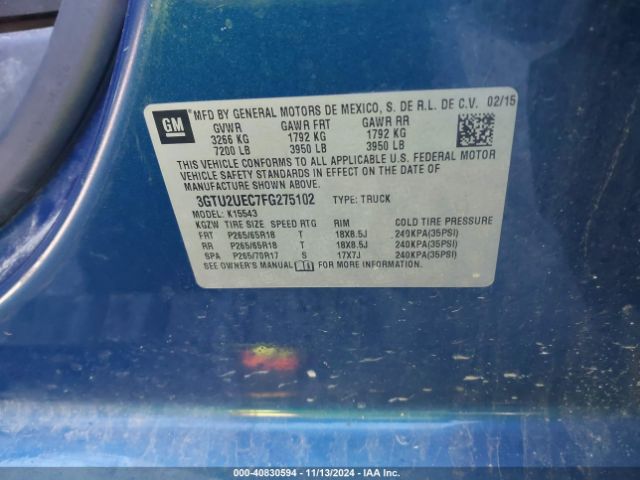 Photo 8 VIN: 3GTU2UEC7FG275102 - GMC SIERRA 