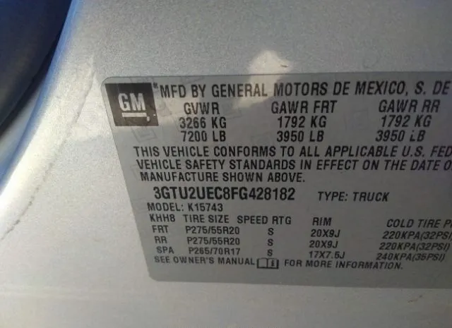 Photo 8 VIN: 3GTU2UEC8FG428182 - GMC SIERRA 1500 