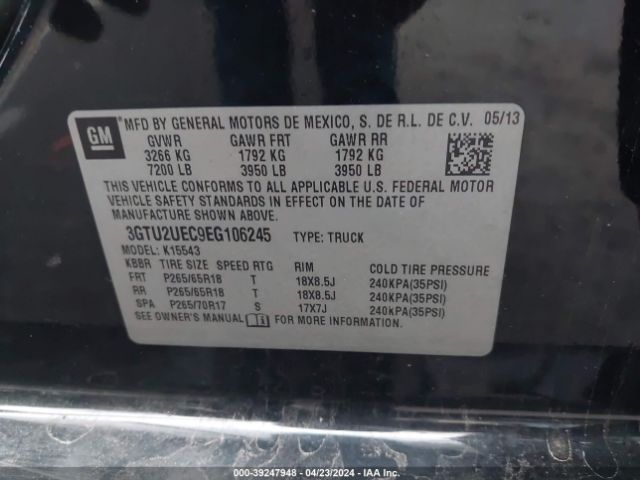 Photo 8 VIN: 3GTU2UEC9EG106245 - GMC SIERRA 1500 