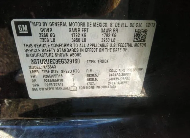 Photo 8 VIN: 3GTU2UEC9EG329160 - GMC SIERRA 1500 