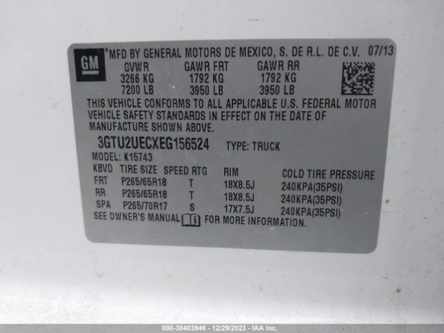 Photo 8 VIN: 3GTU2UECXEG156524 - GMC SIERRA 1500 