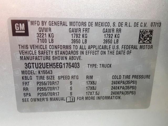 Photo 9 VIN: 3GTU2UEH5EG176403 - GMC SIERRA K15 