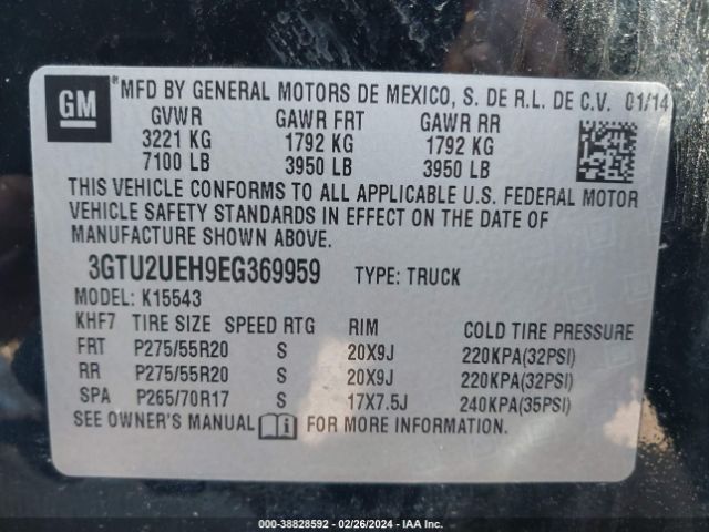 Photo 8 VIN: 3GTU2UEH9EG369959 - GMC SIERRA 1500 