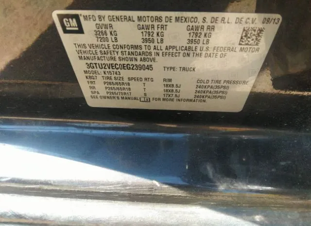 Photo 8 VIN: 3GTU2VEC0EG239045 - GMC SIERRA 1500 