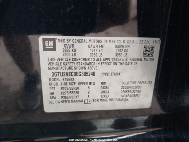 Photo 8 VIN: 3GTU2VEC0EG305240 - GMC SIERRA 1500 