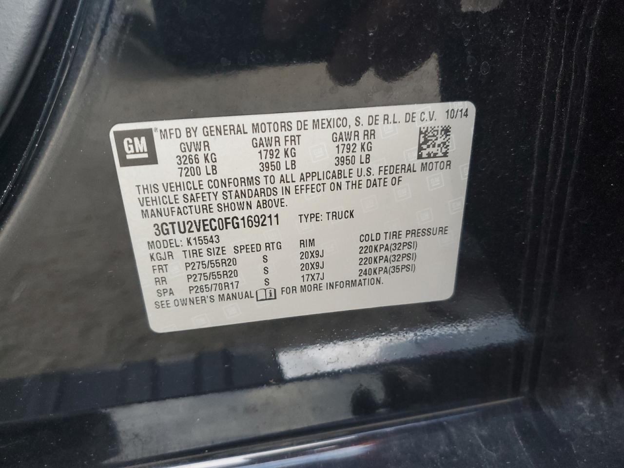 Photo 11 VIN: 3GTU2VEC0FG169211 - GMC SIERRA 