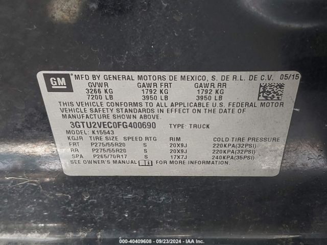 Photo 8 VIN: 3GTU2VEC0FG400690 - GMC SIERRA 