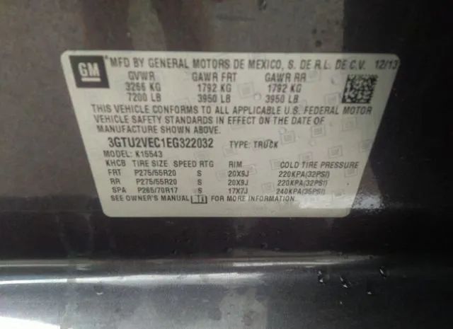 Photo 8 VIN: 3GTU2VEC1EG322032 - GMC SIERRA 1500 