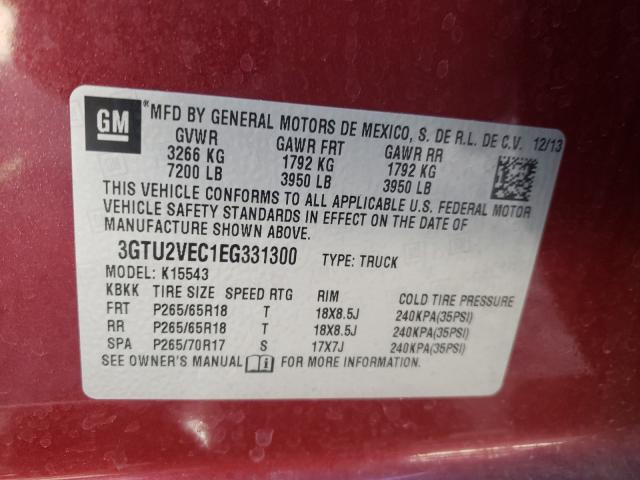 Photo 9 VIN: 3GTU2VEC1EG331300 - GMC SIERRA K15 