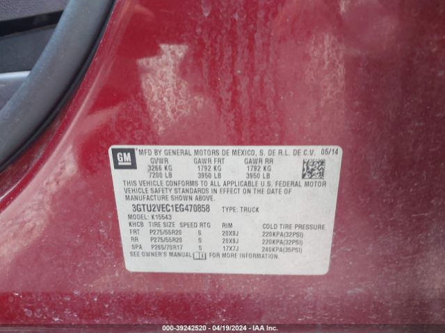 Photo 8 VIN: 3GTU2VEC1EG470858 - GMC SIERRA 1500 