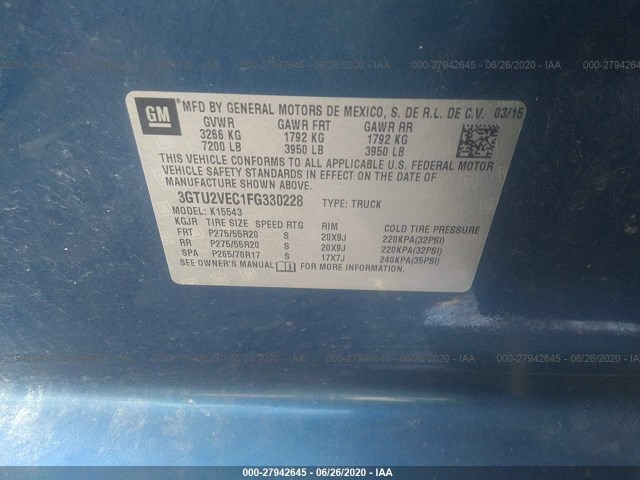 Photo 8 VIN: 3GTU2VEC1FG330228 - GMC SIERRA 1500 