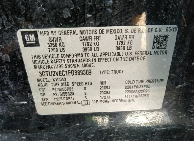 Photo 8 VIN: 3GTU2VEC1FG389389 - GMC SIERRA 1500 