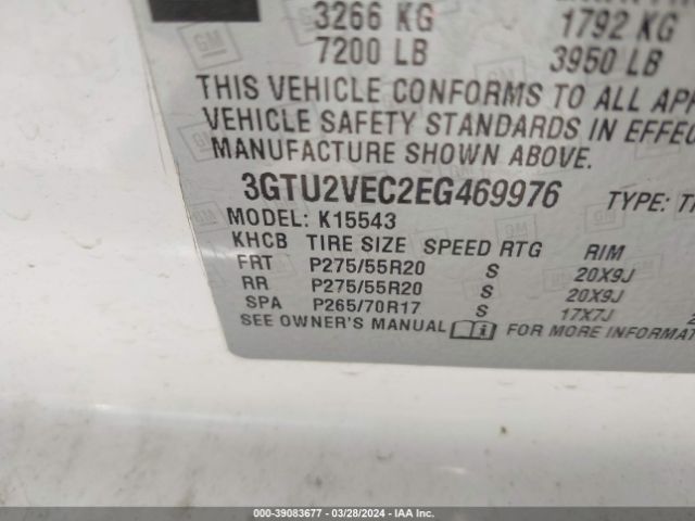 Photo 8 VIN: 3GTU2VEC2EG469976 - GMC SIERRA 1500 