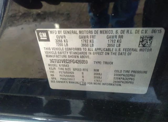 Photo 8 VIN: 3GTU2VEC2FG426059 - GMC SIERRA 