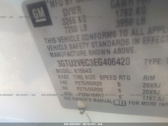 Photo 8 VIN: 3GTU2VEC3EG406420 - GMC SIERRA 1500 