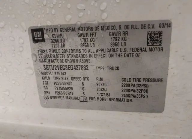 Photo 8 VIN: 3GTU2VEC3EG427882 - GMC SIERRA 1500 