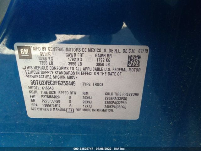 Photo 8 VIN: 3GTU2VEC3FG255449 - GMC SIERRA 1500 