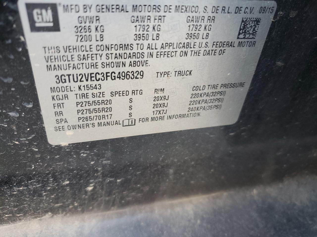 Photo 12 VIN: 3GTU2VEC3FG496329 - GMC SIERRA 