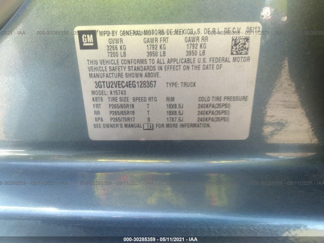 Photo 8 VIN: 3GTU2VEC4EG128367 - GMC SIERRA 1500 