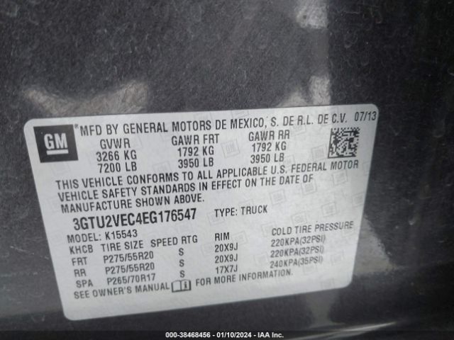 Photo 8 VIN: 3GTU2VEC4EG176547 - GMC SIERRA 1500 